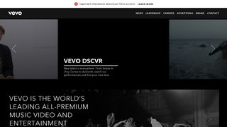 vevo.com screenshot