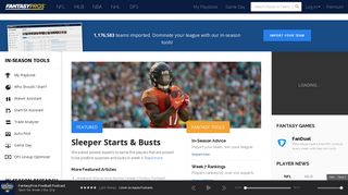 fantasypros.com screenshot