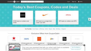 couponcabin.com screenshot